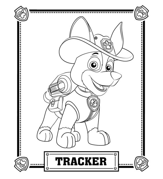Paw Patrol Tracker Coloring Pages At GetDrawings | Download - Coloring Home