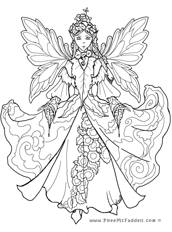 Detailed Coloring Pages for Adults | Court Fairy 2 www ...