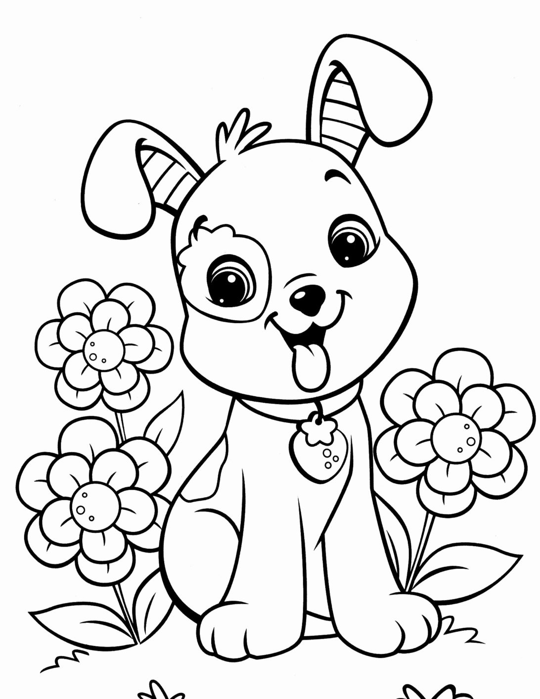 Coloring Pages : Printable Dog Colouring Elegant Puppy Pals ...