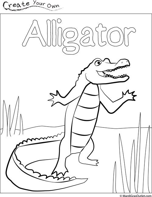 Alligator Coloring Page | Alligator party, Swamp party, Coloring pages