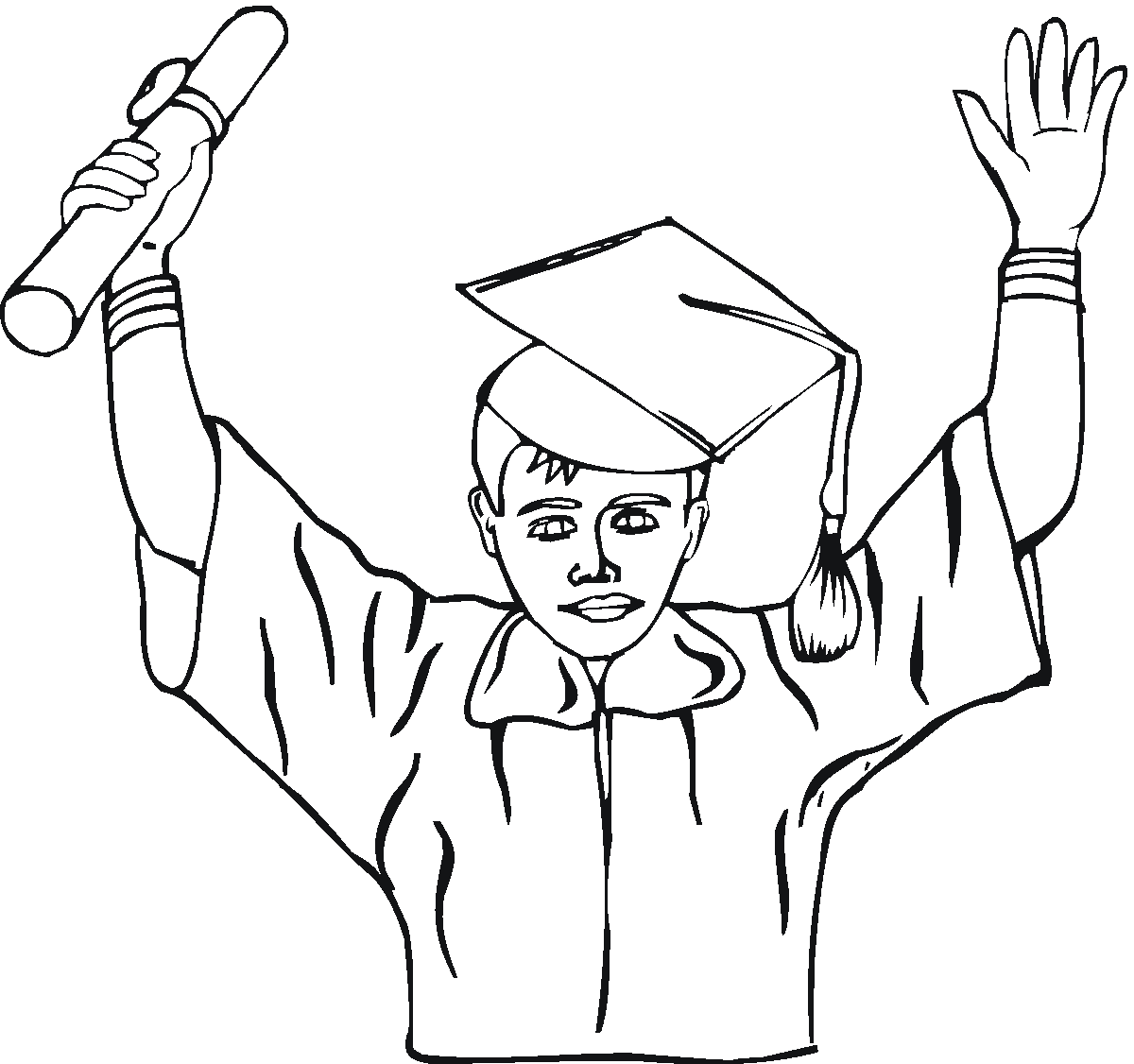 Graduation Boy Coloring Pages Free Printable For KIds