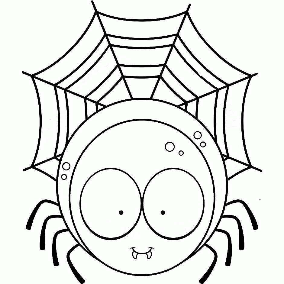 Happy Spider Coloring Pages