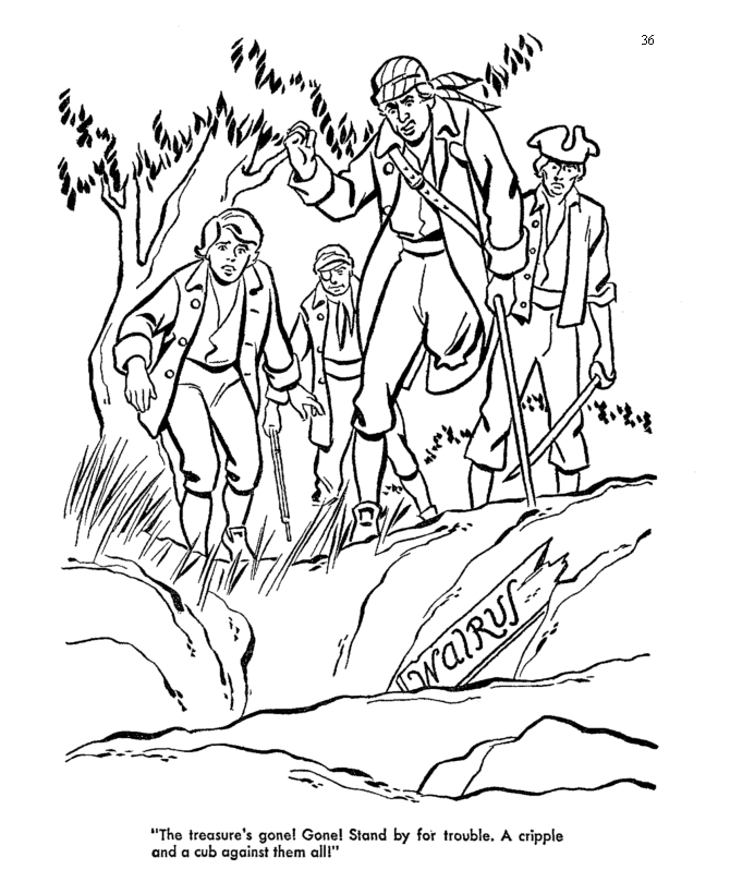 Treasure Island coloring pages | The Treasure is Gone! - Buried ...