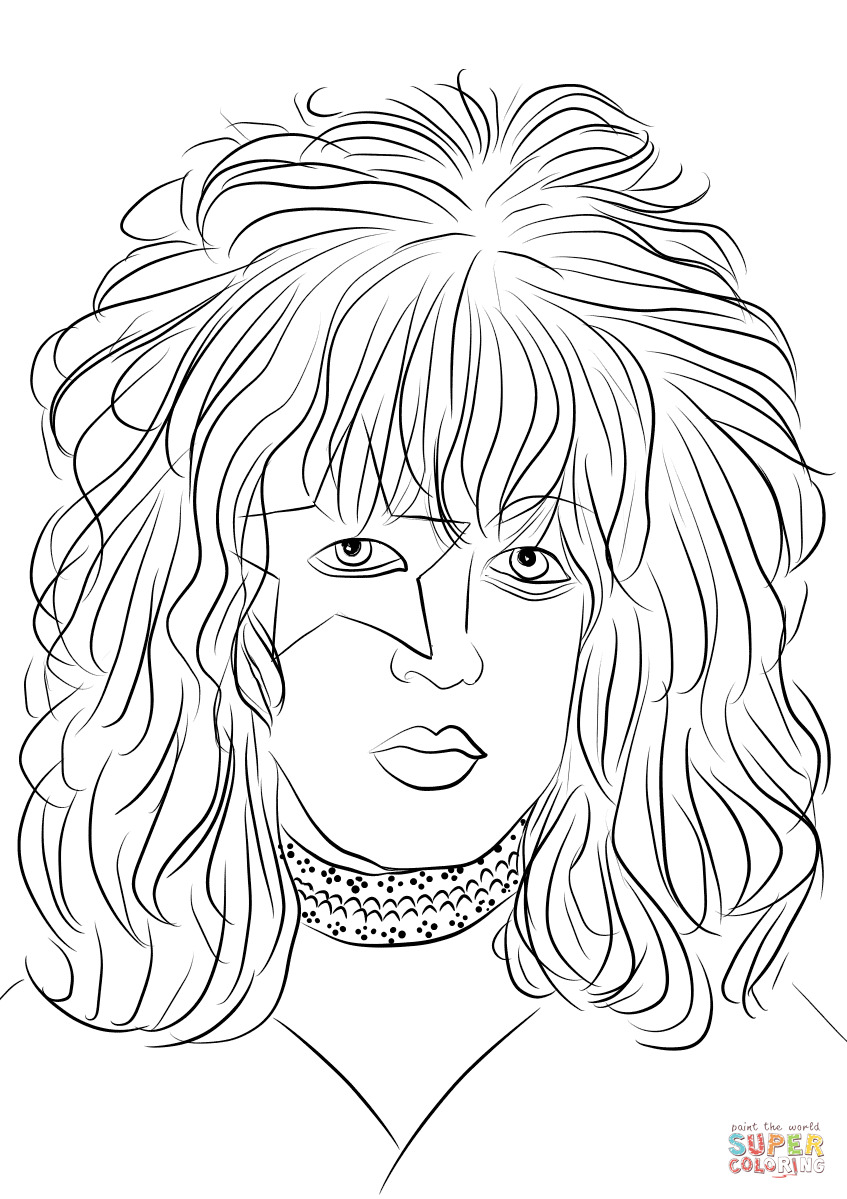 Paul Stanley from Kiss Rock Band coloring page | Free Printable Coloring  Pages