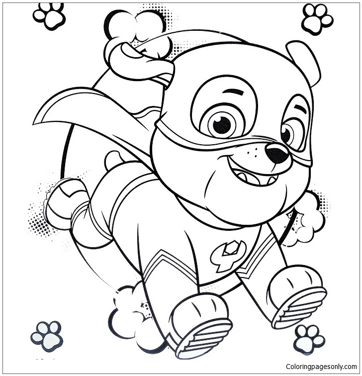 Super Hero Rubble Paw Patrol Coloring Pages - Cartoons Coloring Pages - Coloring  Pages For Kids And Adults