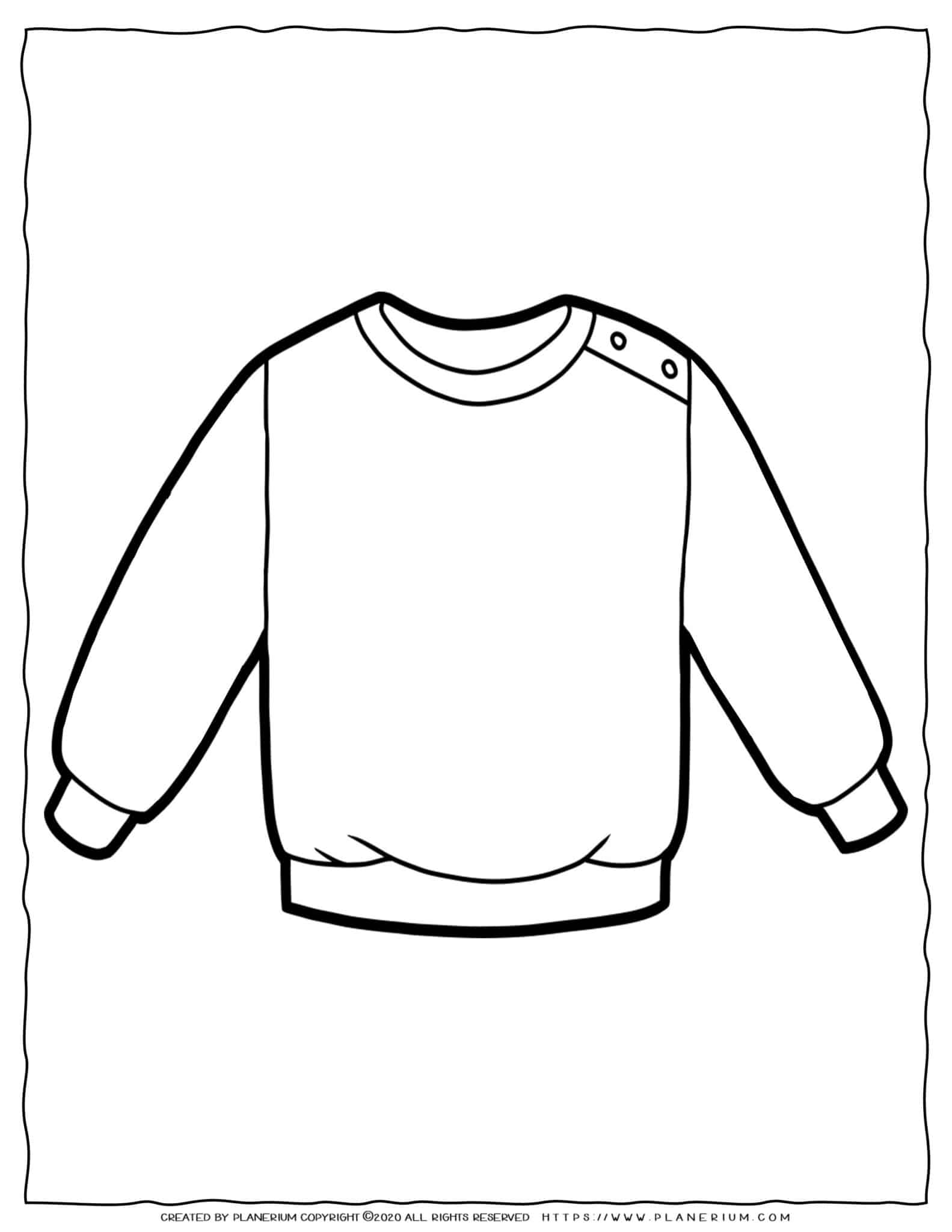 Clothes Coloring Page - One Sweater | Planerium