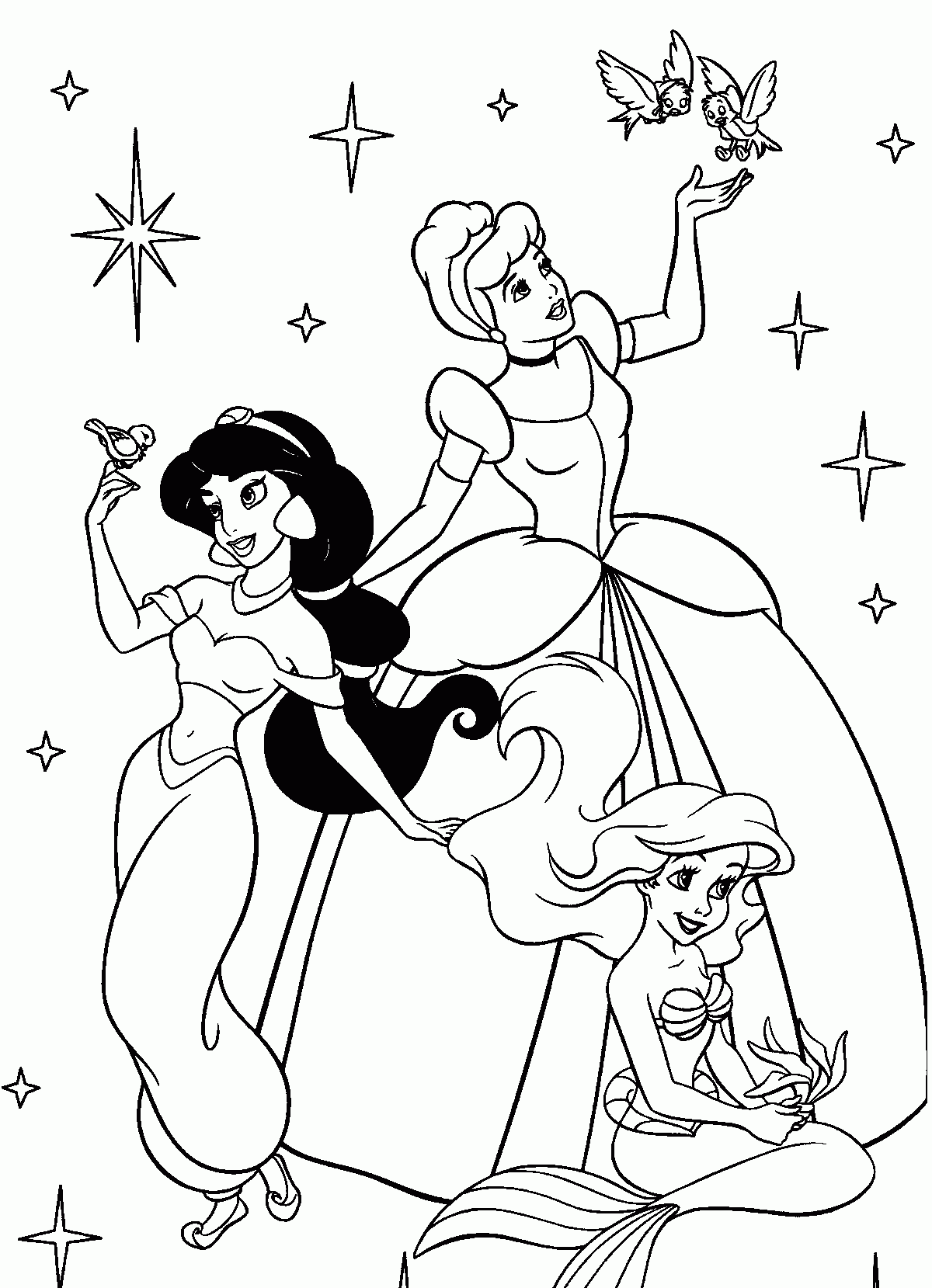Princesses Birthday Coloring Pages   Coloring Home