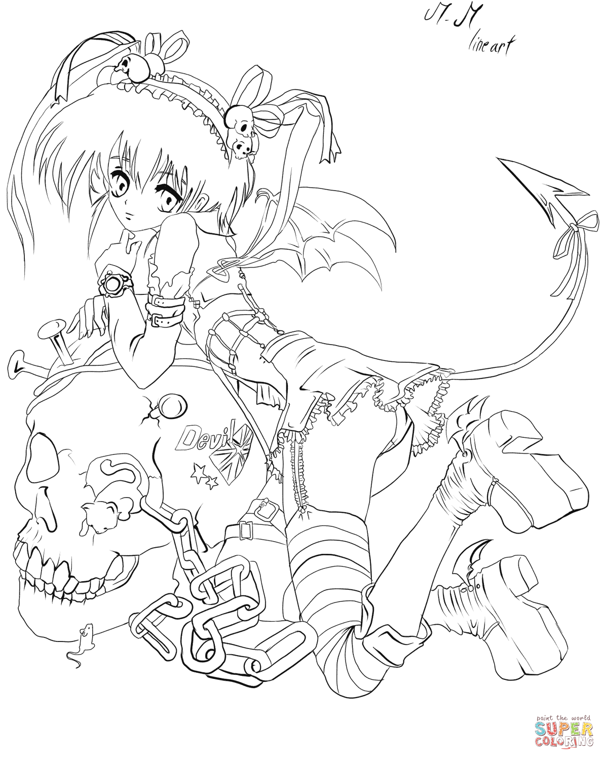 Anime Girl coloring page | Free Printable Coloring Pages