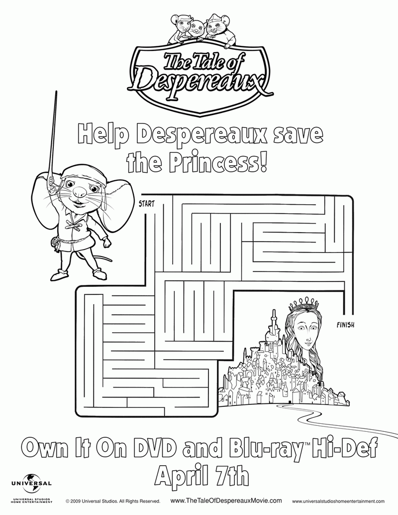 The Tale Of Despereaux Coloring Pages - Coloring Home