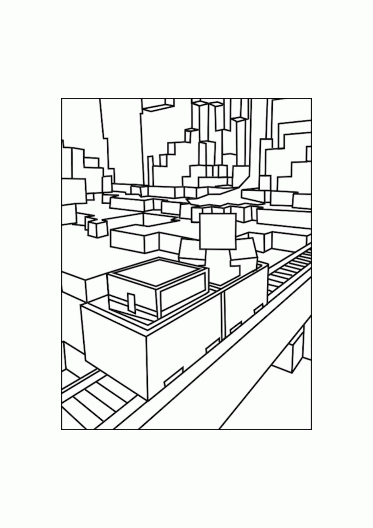 Best Minecraft Rails Coloring Pages - Free, printable Minecraft ...