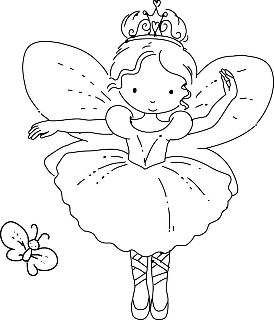 Butterflies With Fairies Coloring Pages - Coloring Pages For All Ages