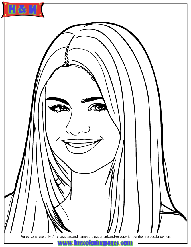 Selena Gomez - Coloring Pages for Kids and for Adults