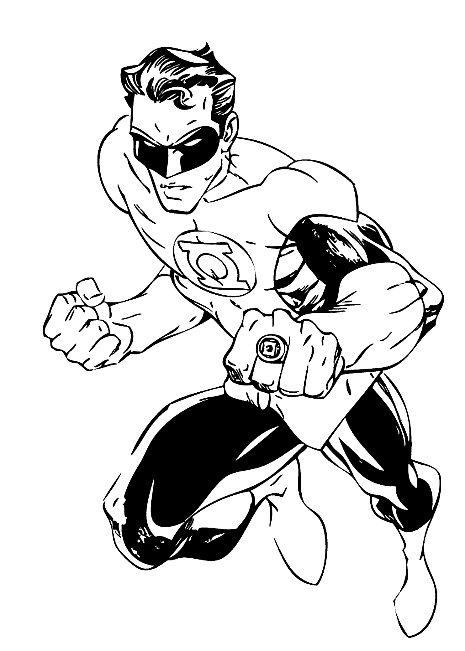 Green lantern coloring pages to download and print for free