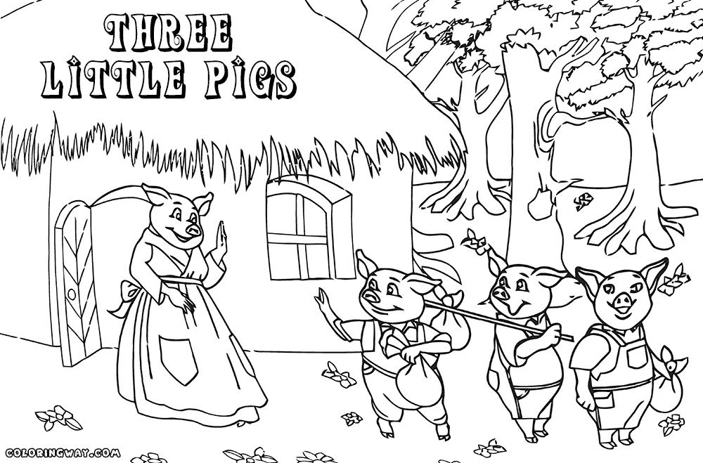 Three Little Pigs Colouring Sheets Printable - High Quality ...
