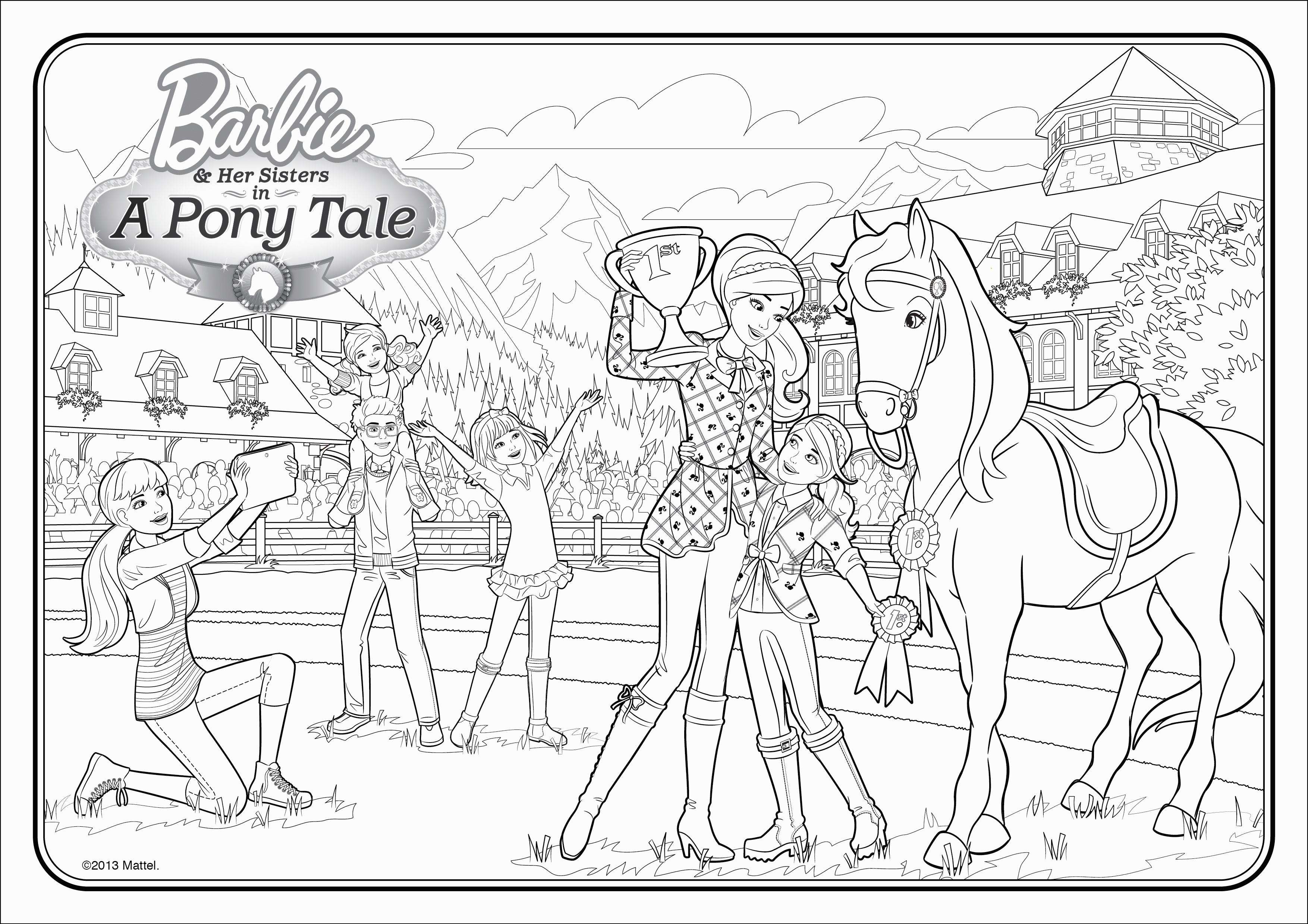 Barbie Pony Tale Coloring Pages - Coloring Pages For All Ages