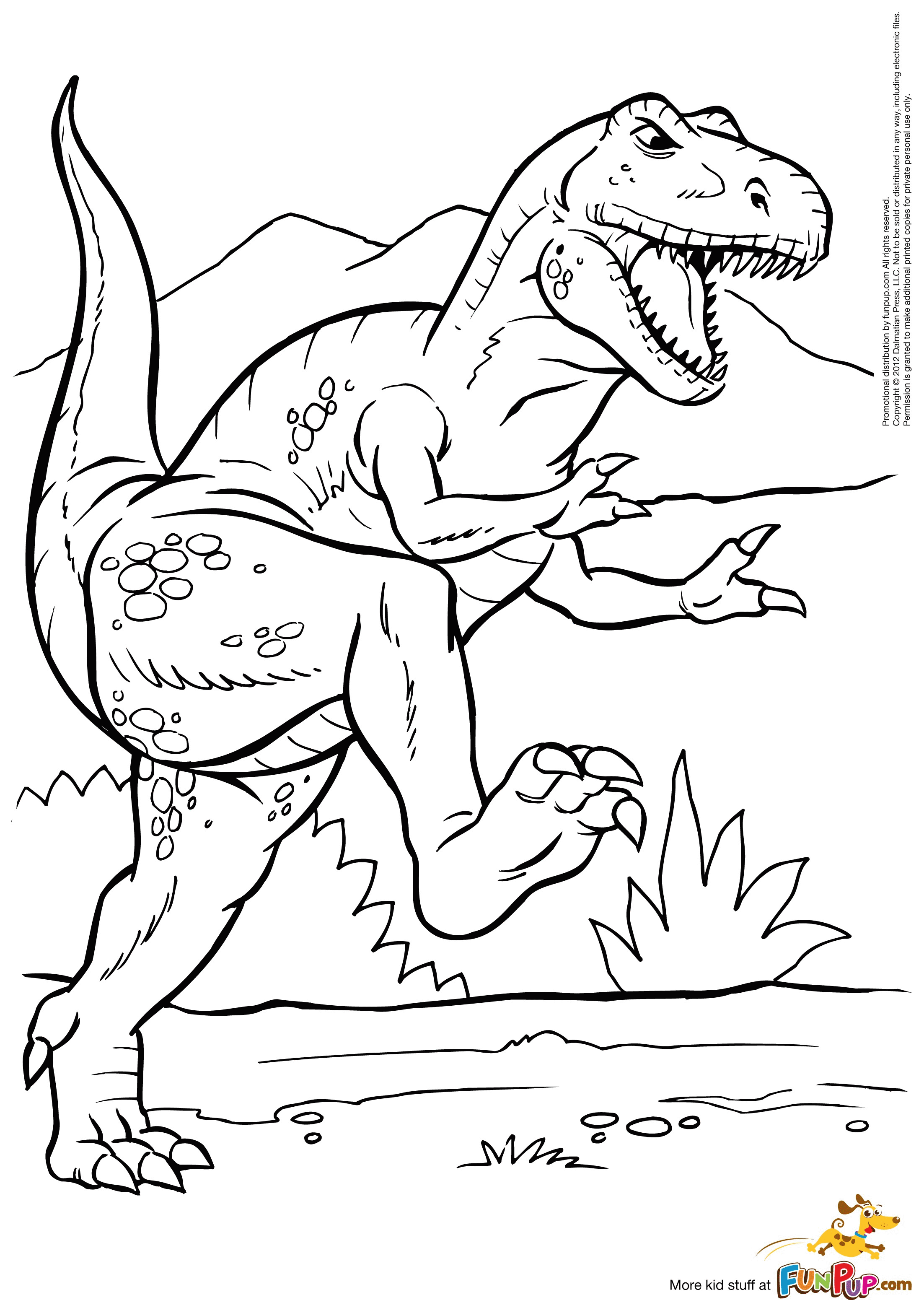 Cute T-rex Coloring Page - Coloring Home
