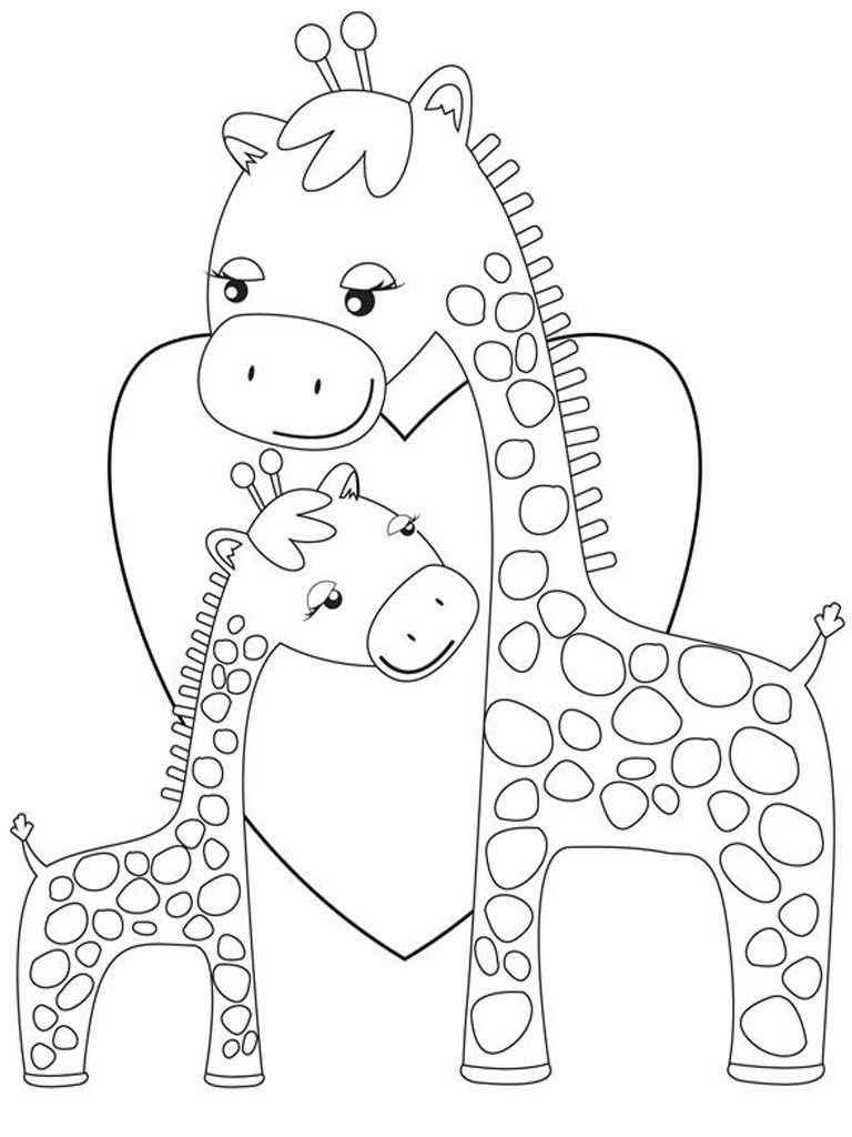 Coloring Pages Of Cartoon Giraffes Coloring Pages Giraffe Coloring ...