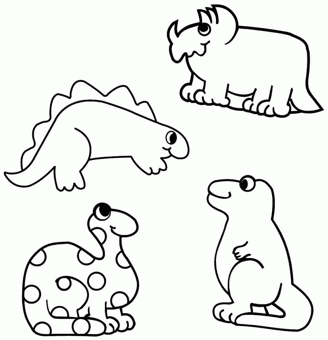 Dinosaur Color Pages For Preschool - High Quality Coloring Pages