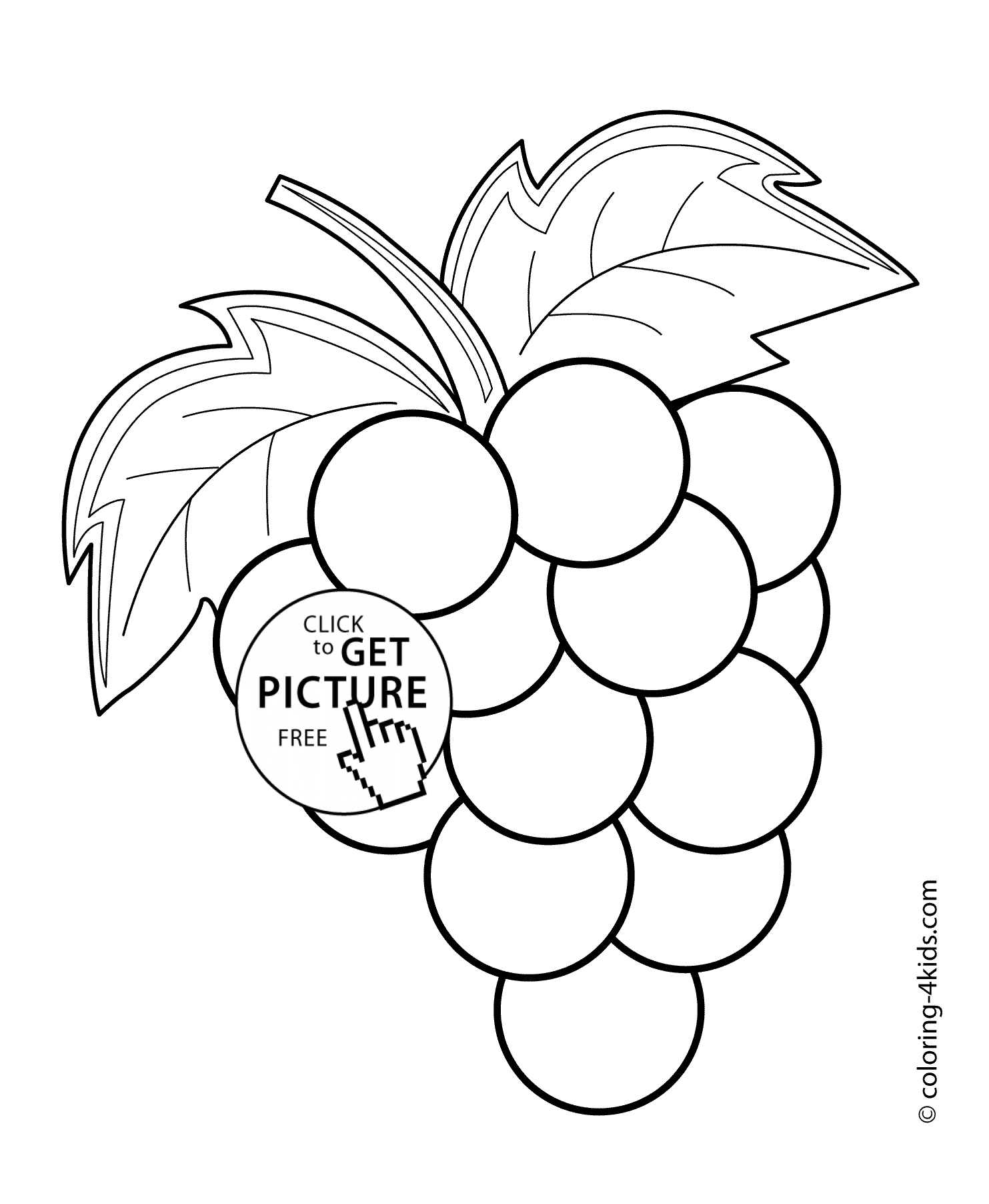 Grapes Coloring Page - Coloring Home