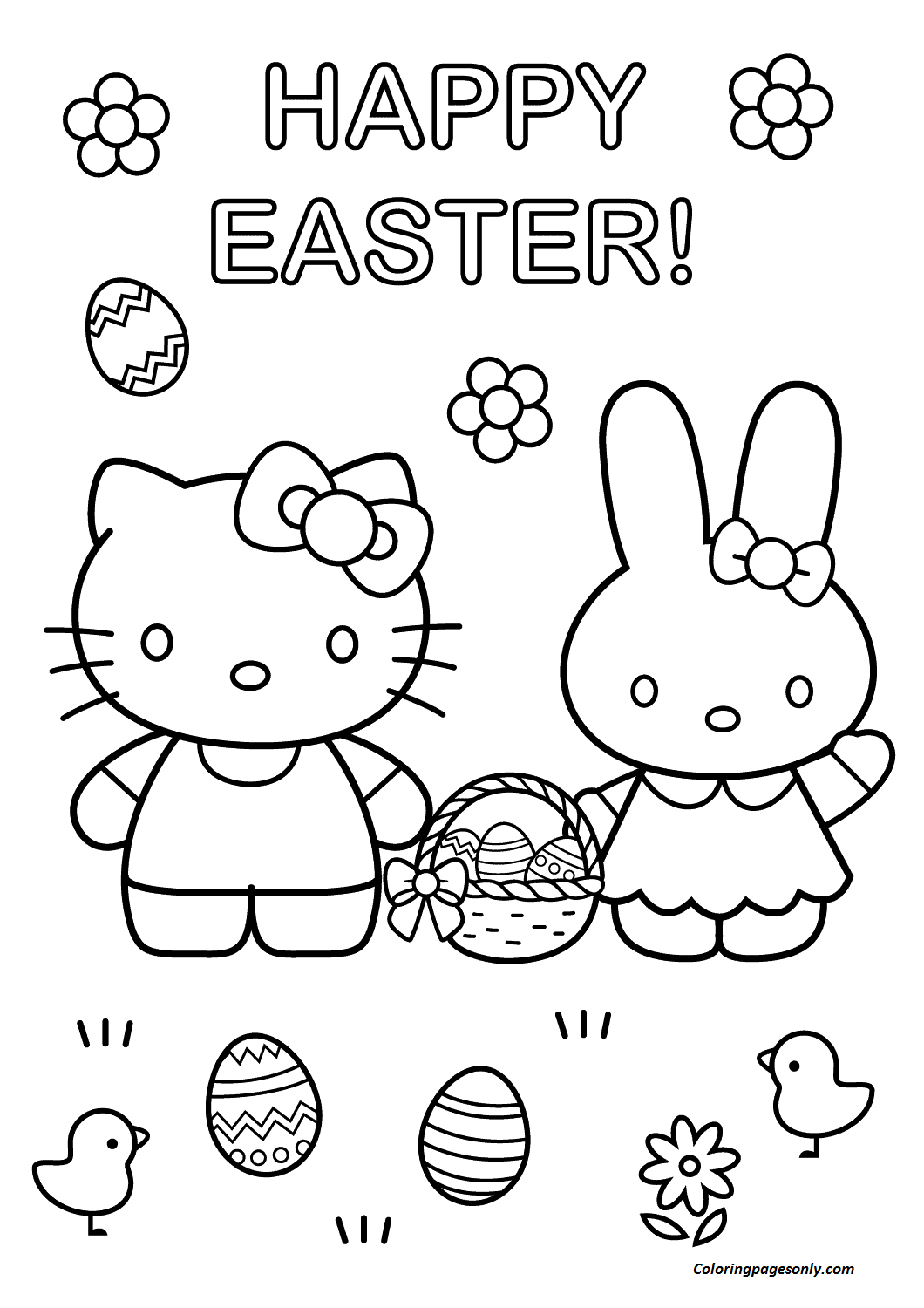 Coloring : Easter Bunnyloring Sheet Uncategorized Hello Kitty With Page  Free For Kids Bugs Baby 43 Phenomenal Easter Bunny Coloring Sheet ~ Sstra  Coloring