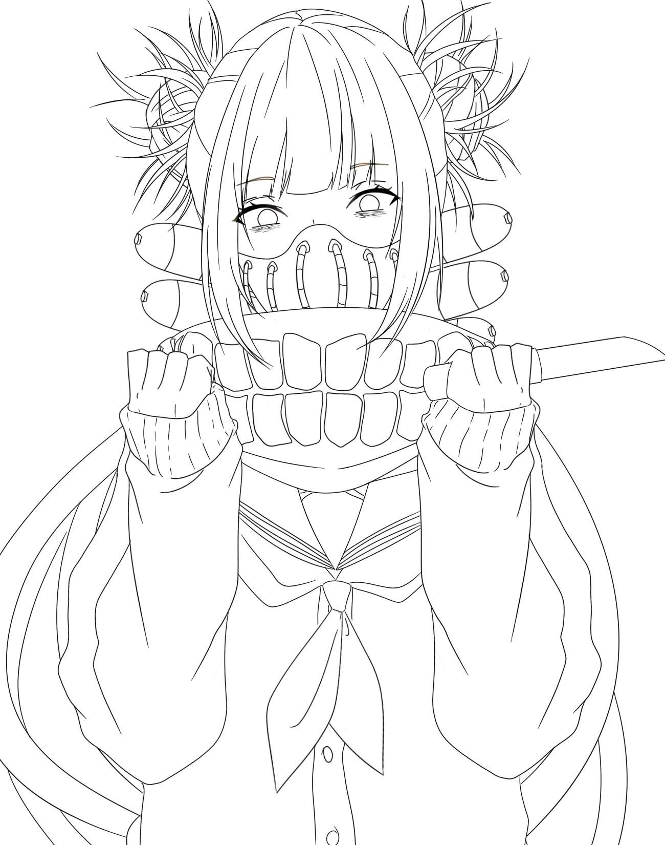Anime Coloring Page Toga And Drawing Coloring Home