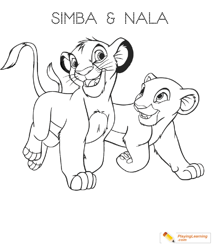 The Lion King Lion Cub Coloring Page 04 | Free The Lion King Lion Cub  Coloring Page