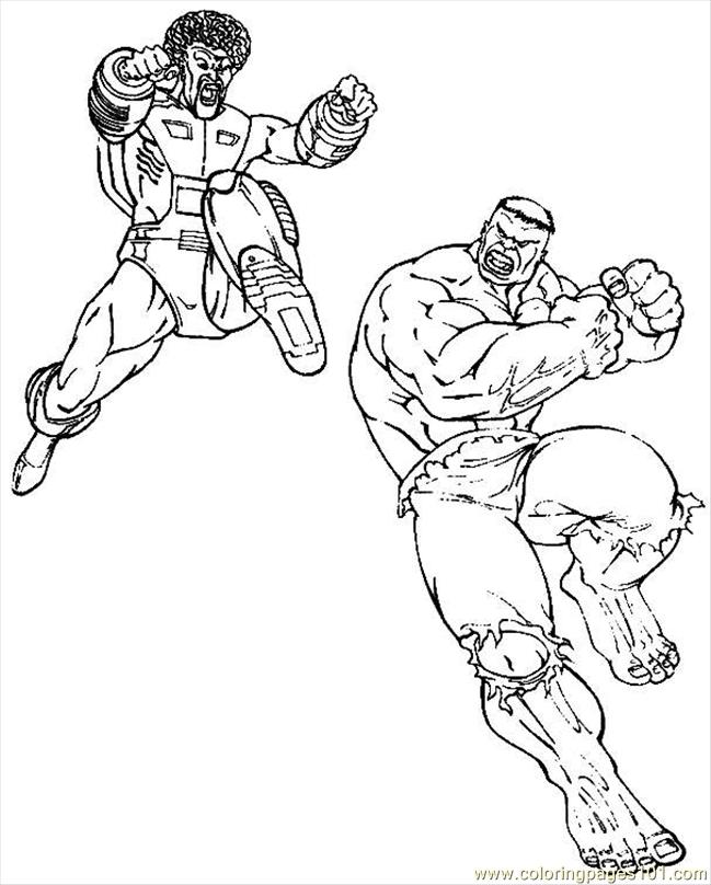 Hulk Fight Coloring Page - Free Hulk Coloring Pages : ColoringPages101.com