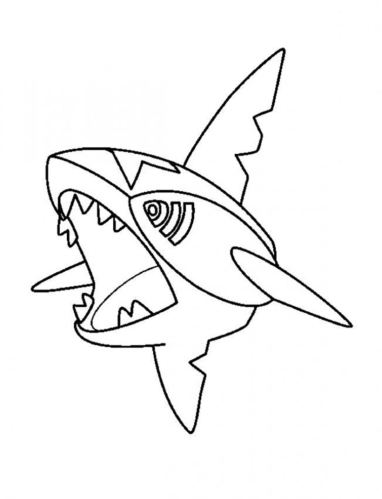 Sharpedo 3 Coloring Page - Free Printable Coloring Pages for Kids