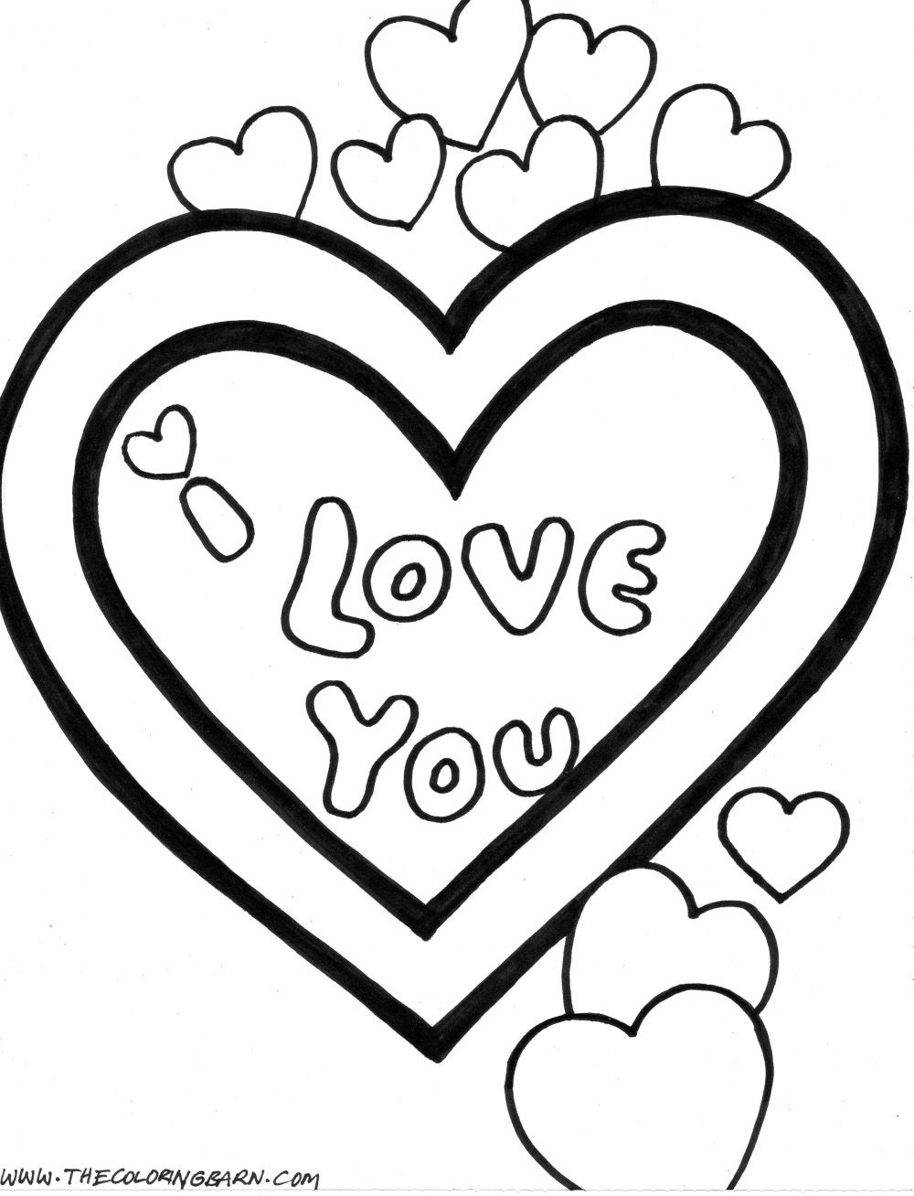 coloring pages of love hearts