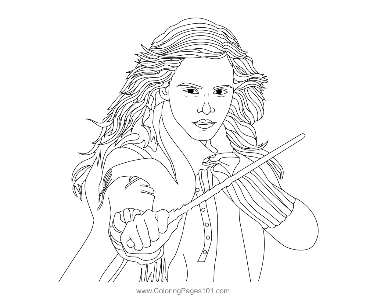 Hermione Granger Wand Harry Potter Coloring Page for Kids - Free Harry  Potter Printable Coloring Pages Online for Kids - ColoringPages101.com | Coloring  Pages for Kids
