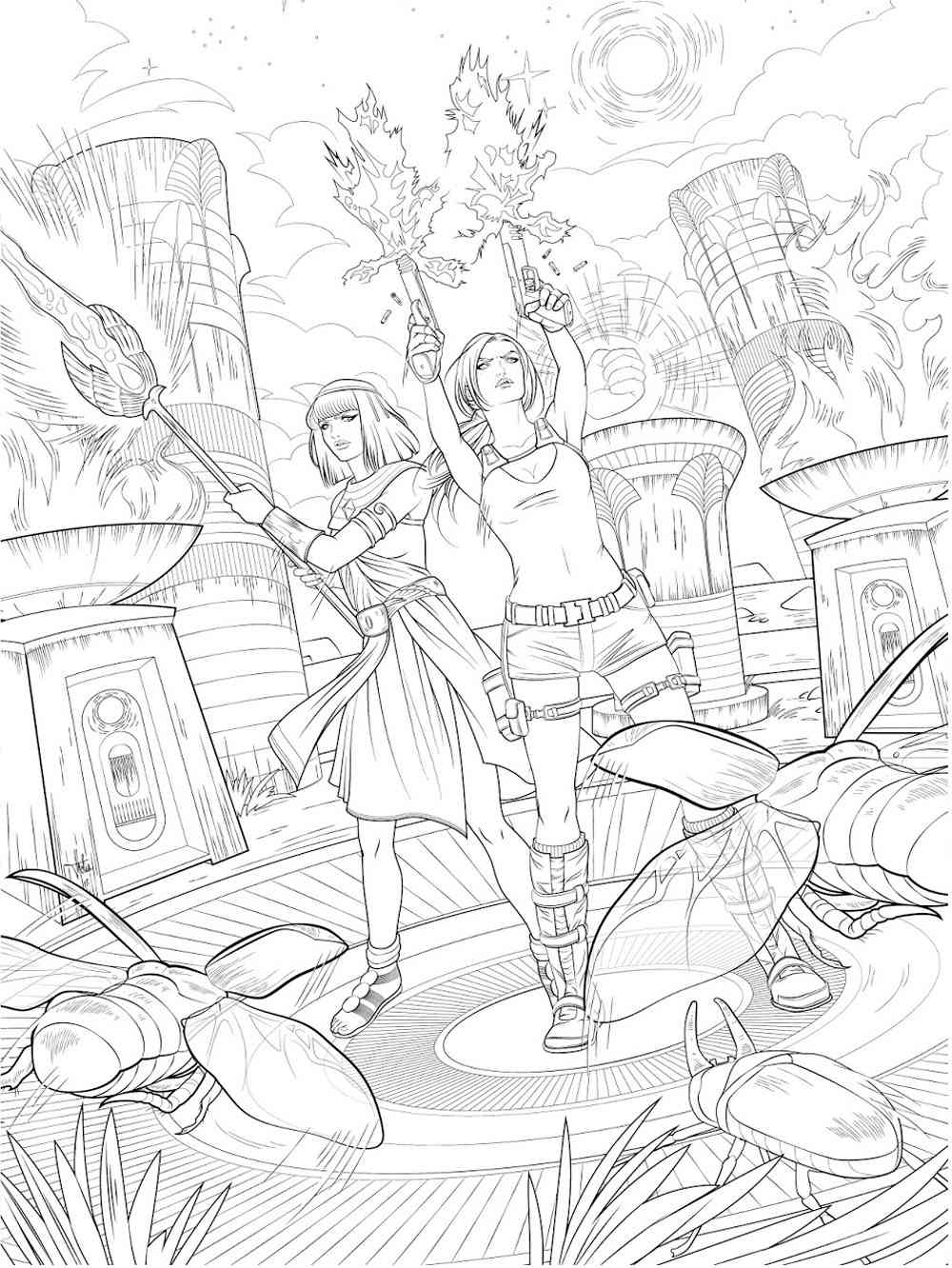 Free Tomb Rider coloring pages. Download and print Tomb Rider coloring pages
