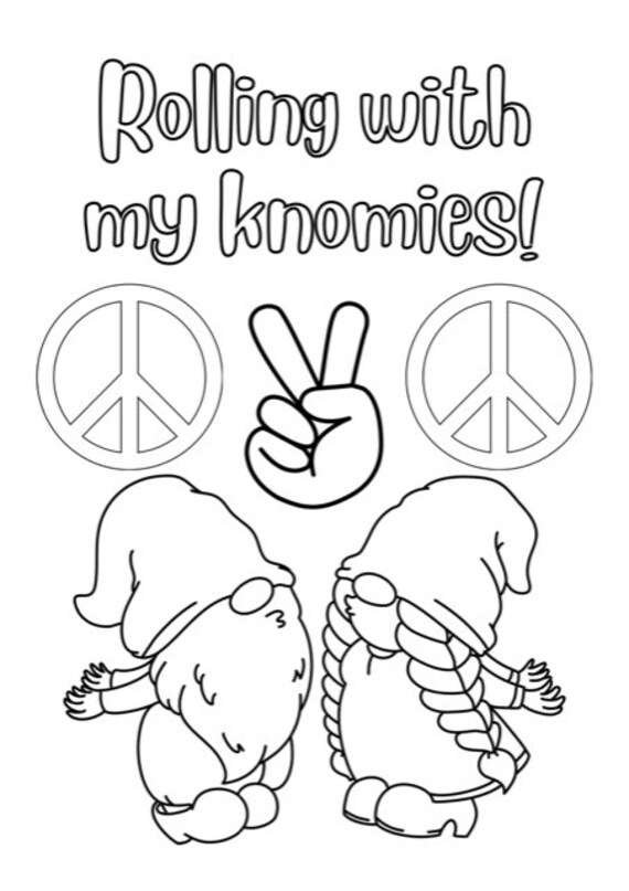 Rolling With My Knomies Coloring Page - Etsy