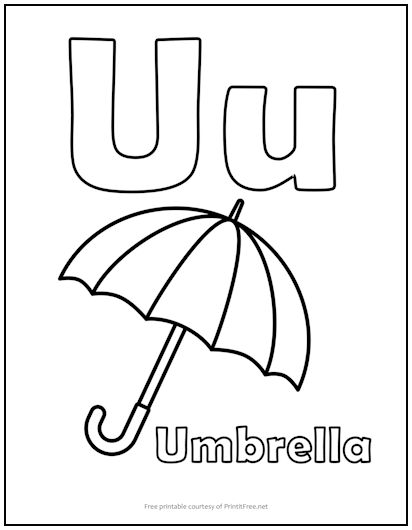 Alphabet Letter “U” Coloring Page. Print It Free - Coloring Home