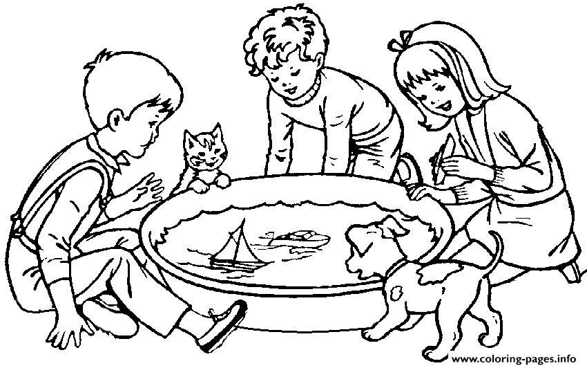 Kids Playing - Coloring Pages for Kids and for Adults