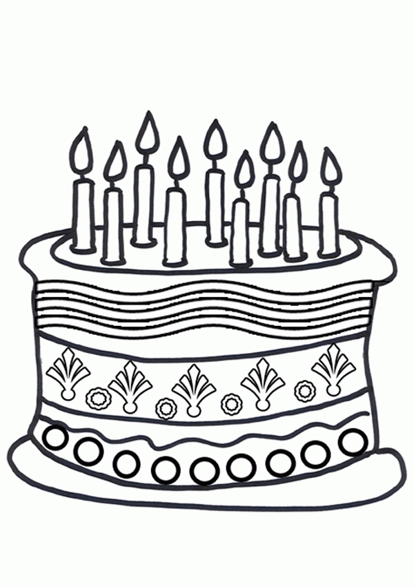 Images of Birthday Cake Coloring Sheet - Birthday card inspiration
