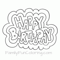 Birthday Coloring Sheet - Coloring Pages for Kids and for Adults