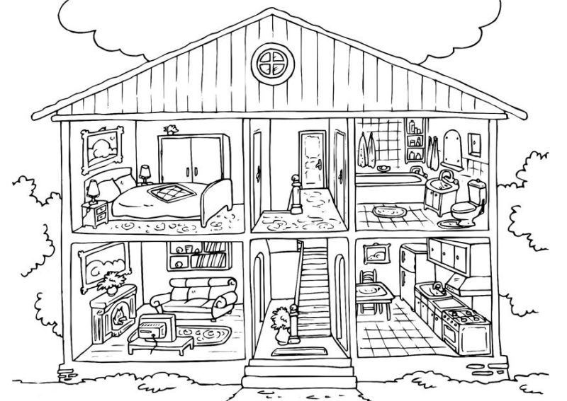 The best free Dollhouse drawing images. Download from 46 free ...
