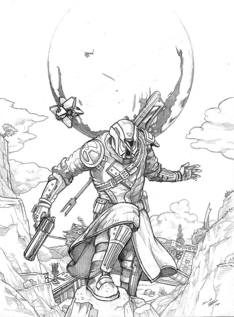 destiny titan character coloring pages coloring pages | Destiny ...