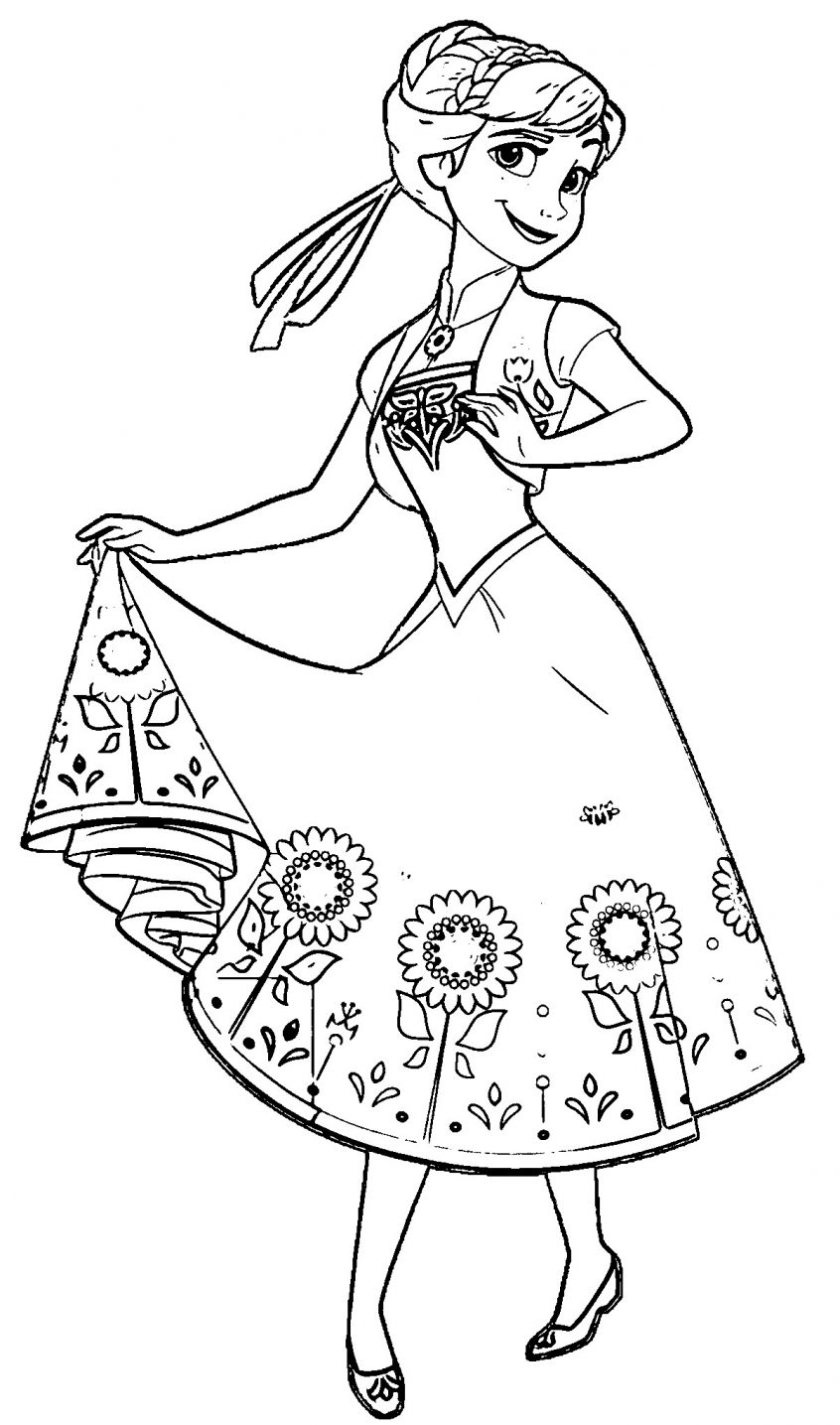 Coloring Pages : Coloring Pages Elsa And Anna To Print ...