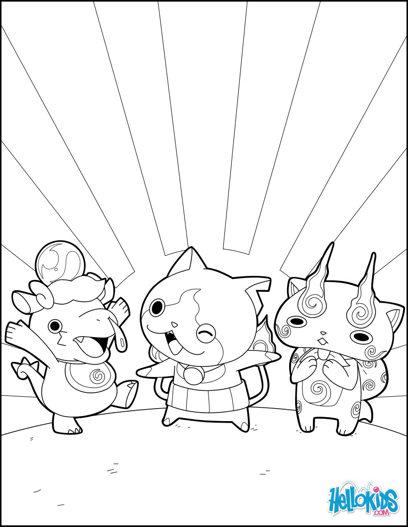 Happy yokai watch monsters coloring pages - Hellokids.com
