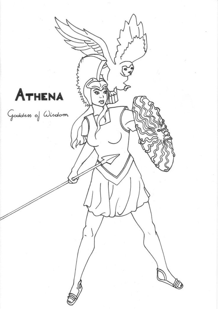 Athena Greek Goddess Coloring Pages at GetDrawings | Free download