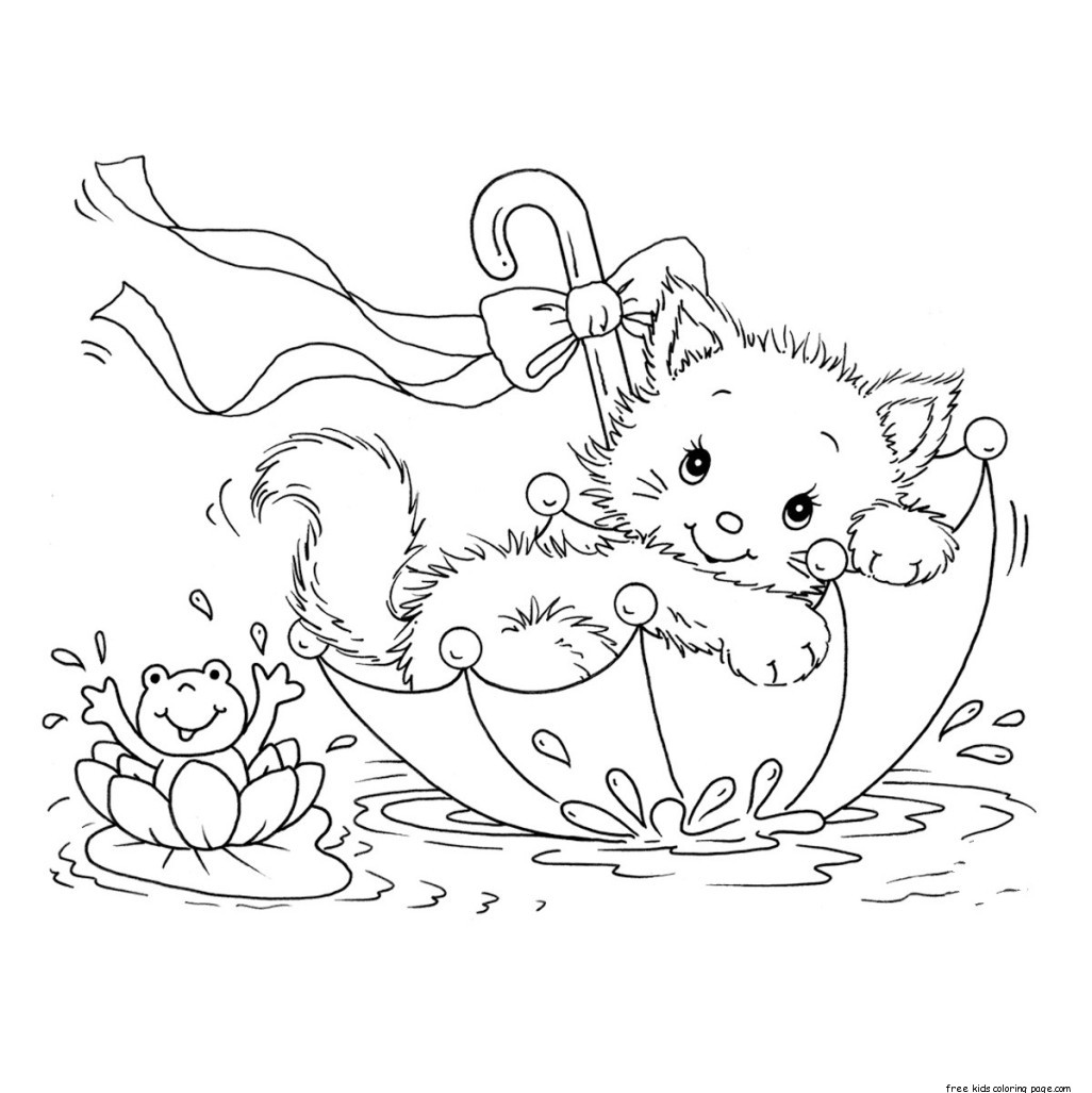 Coloring Pages : Coloring Pages Cute Cat And Dog Pictures ...