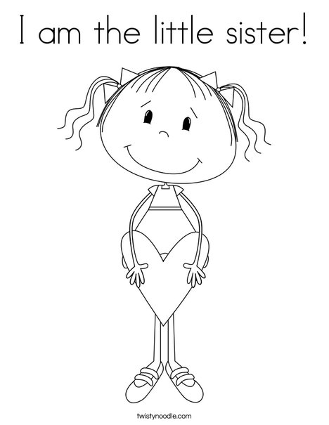 I am the little sister Coloring Page - Twisty Noodle