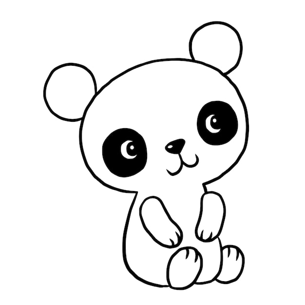 Premium Vector | Panda cartoon animal cute kawaii doodle coloring page  drawing