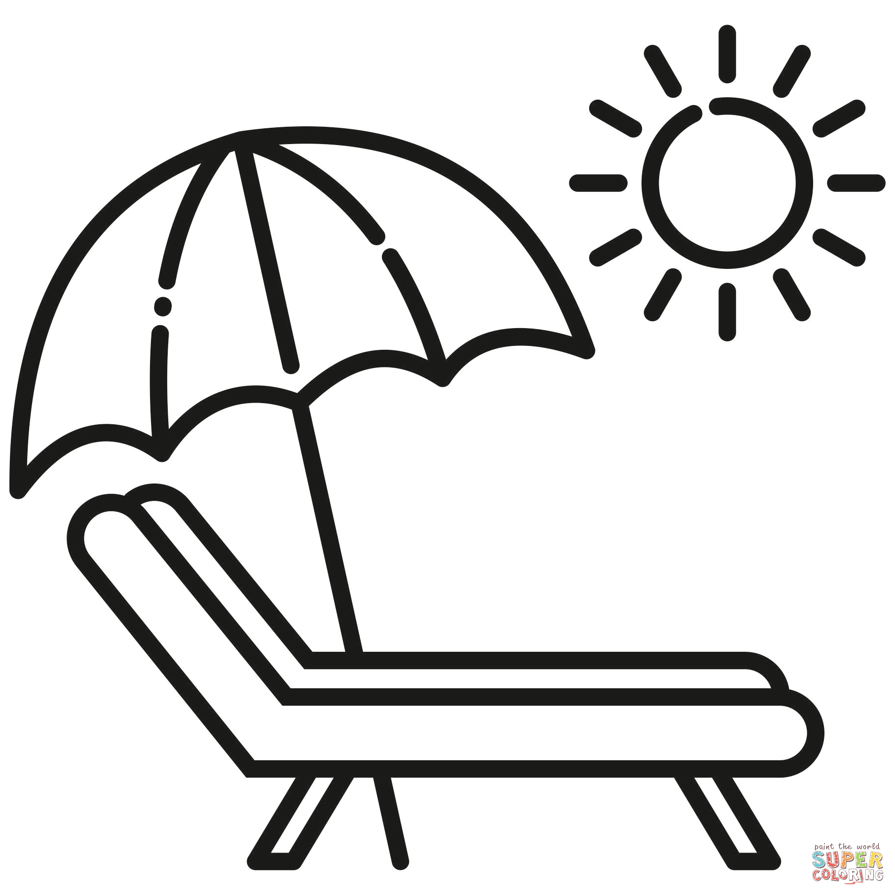 Beach Chair coloring page | Free Printable Coloring Pages