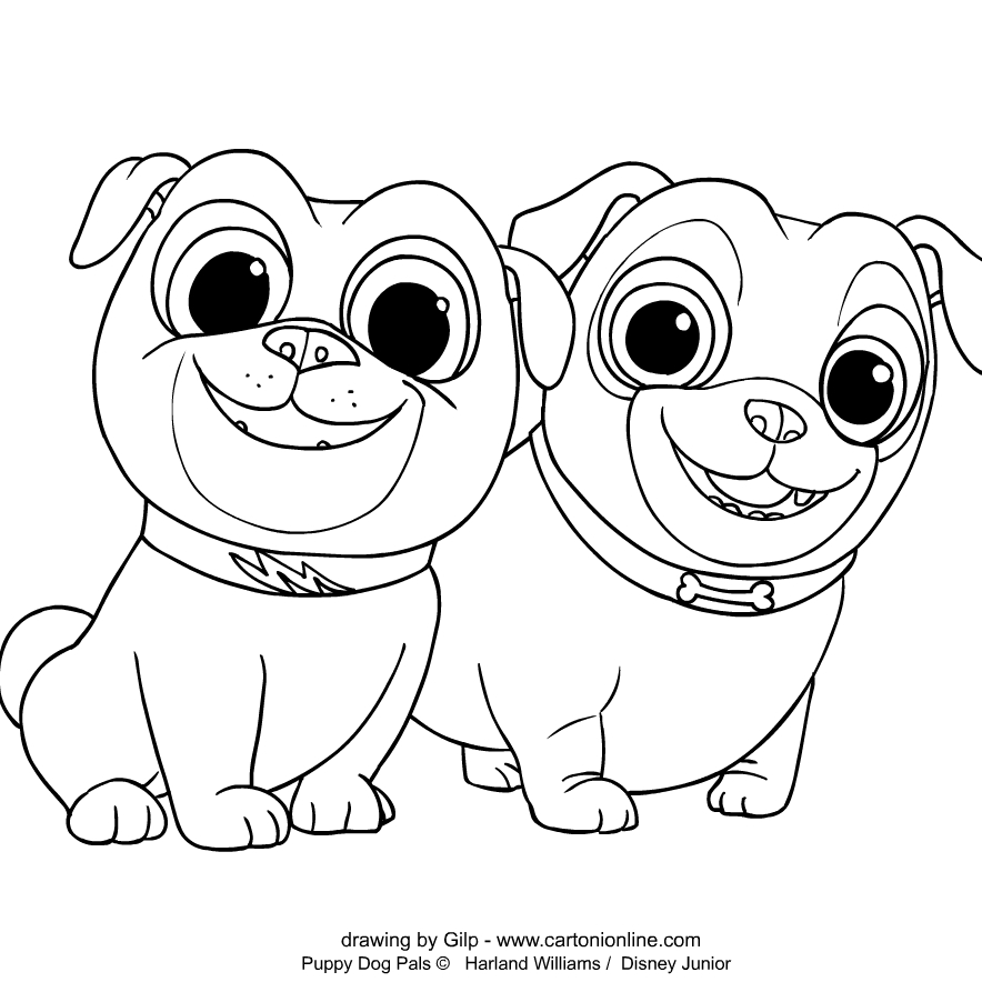 Drawing of Puppy Dog Pals coloring page