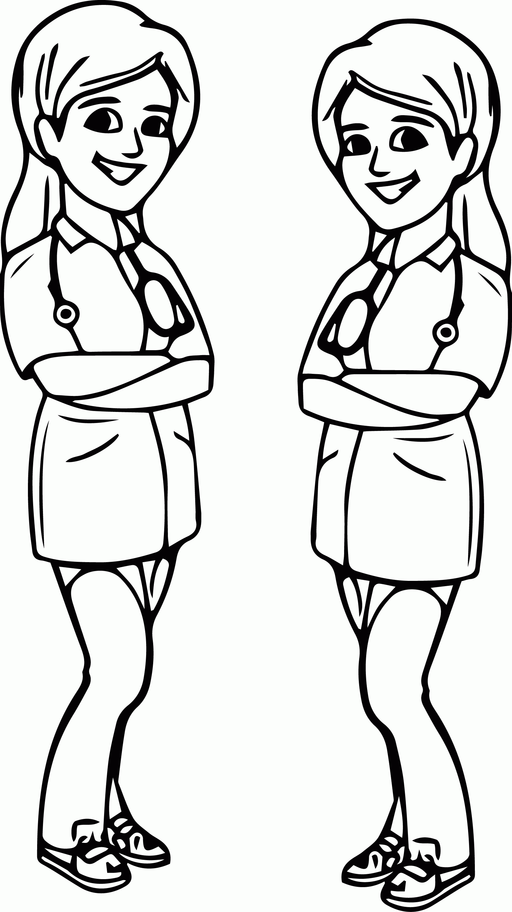 Female Physician With Stethoscope Coloring Page | Wecoloringpage