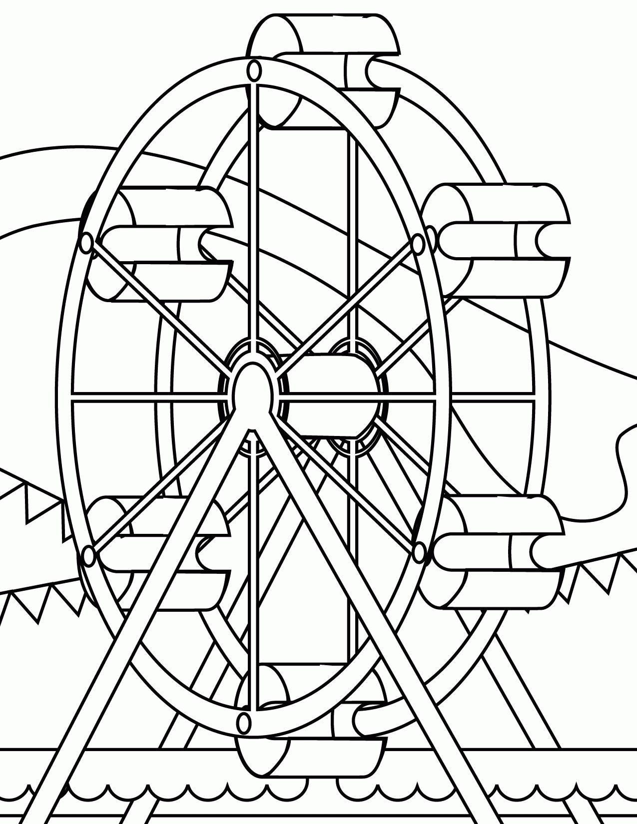 Ferris Wheel Coloring Page - Handipoints