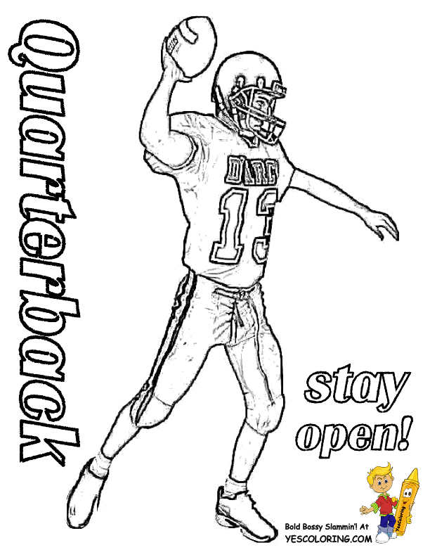 Football Coloring | Free | Quarterback| Coloring Page of Football 