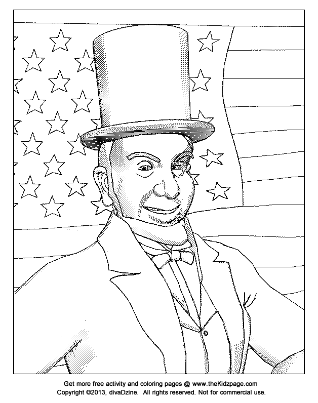 president abraham lincoln  free president's day coloring
